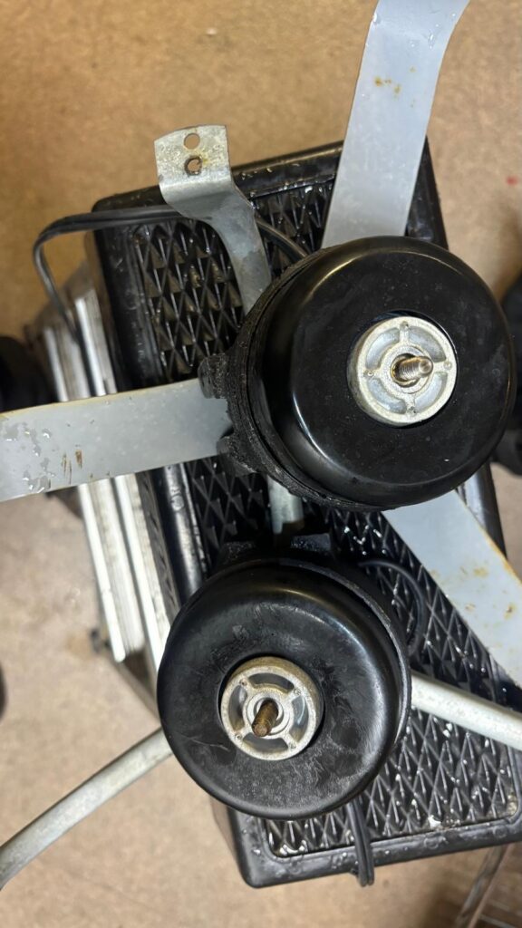 Removed evaporator fan blade assembly, inspected and cleaned before reinstallation.