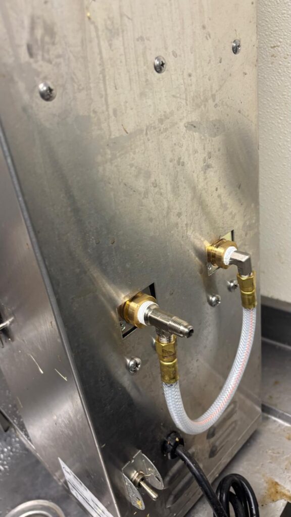 Water supply line and brass compression fittings disconnected ahead of the valve removal.